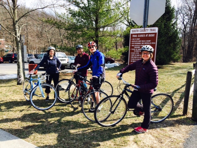 Team #SomeNerve training ride on the South County Trail in Westchester.