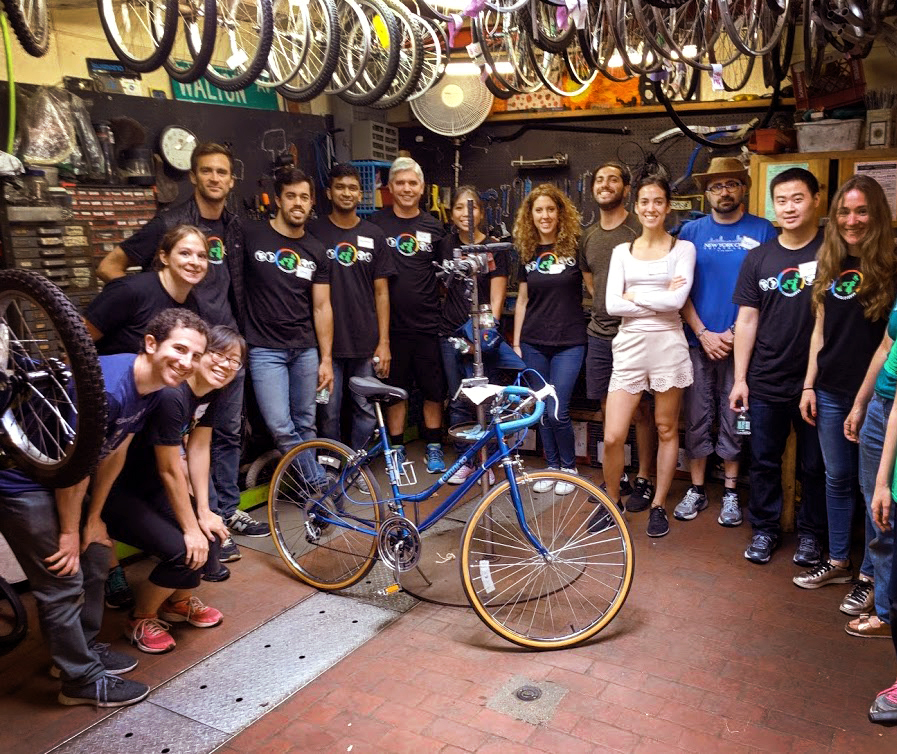 GoogleServe team visits Recycle-A-Bicycle in Long Island City, June 2018.