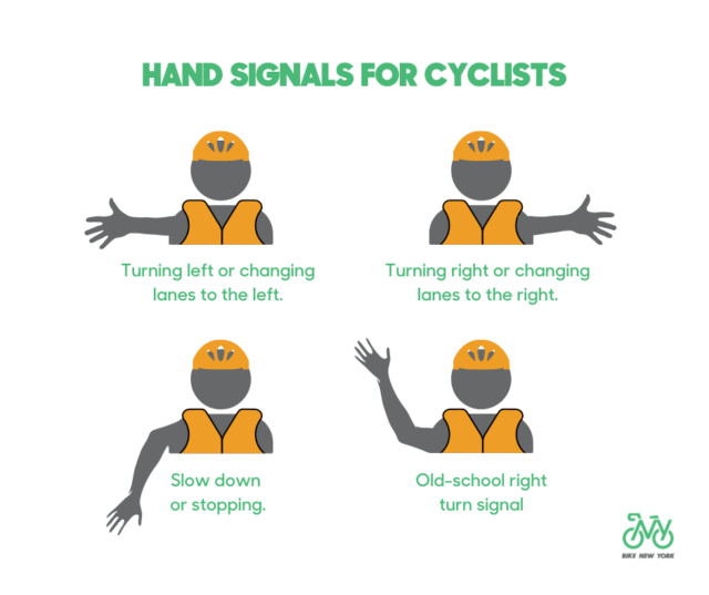 Hand signals for cyclists
