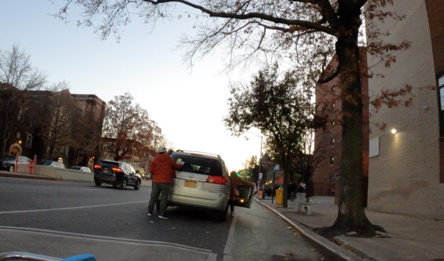 4th Ave protected bike lane is a door zone without a marked buffer zone.