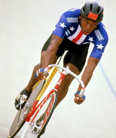 American track racer Nelson Vails won the silver medal in the 1,000m sprint at the 1984 summer Olympics in Los Angeles, CA. Mike Powell/GettyImages